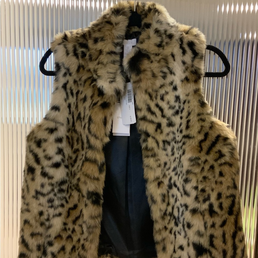 Faux Leopard fur vest